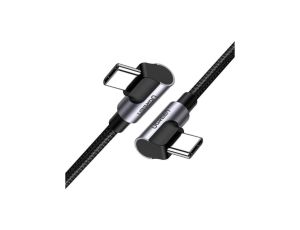 UGREEN Kabel USB 2.0 typ-C (wtyk / wtyk) kątowy Quick Charge 3.0 Power Delivery 2.0 (3A 60W) US323 czarny 1m