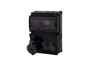 Rozdzielnica czarna LAGO 10M SCENIC - gniazda proste 16A 3p, 2x230V /10 modułów/