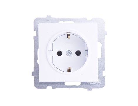 SONATA Gniazdo pojedyncze z uziemieniem schuko biały mat GP-1RS/m/75