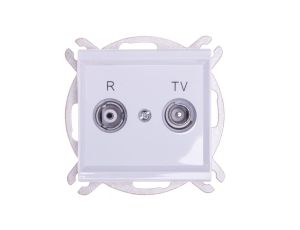 SONATA Gniazdo RTV przelotowe 16-dB biały mat GPA-16RP/m/75