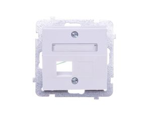 SONATA Obudowa gniazda pojedynczego typu Keystone skośna biały mat GPK-1RS/p/75