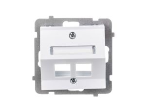SONATA Obudowa gniazda podwójnego typu Keystone skośna biały mat GPK-2RS/p/75