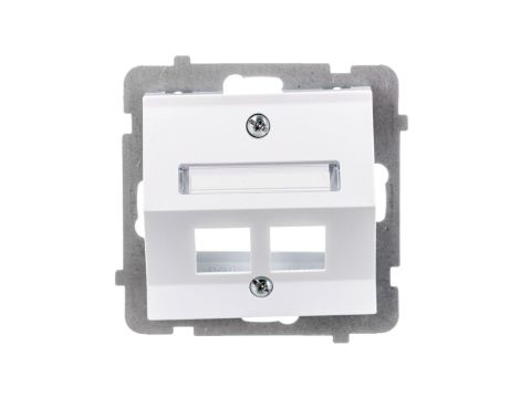 SONATA Obudowa gniazda podwójnego typu Keystone skośna biały mat GPK-2RS/p/75