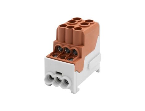 Blok rozdzielczy DBR 100A (2x25 / 6x10) Al/Cu - brązowy