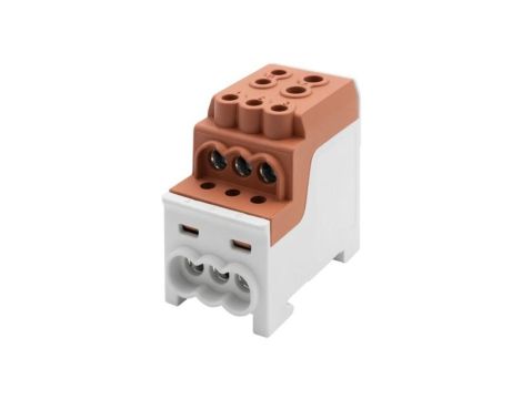 Blok rozdzielczy DBR 200A (1x70,1x35 / 6x16) Al/Cu - brązowy