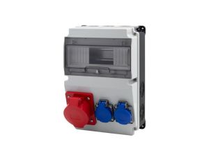 Rozdzielnica LAGO 10M BICOLOR - gniazda 32A 5p, 2x230V /10 modułów/