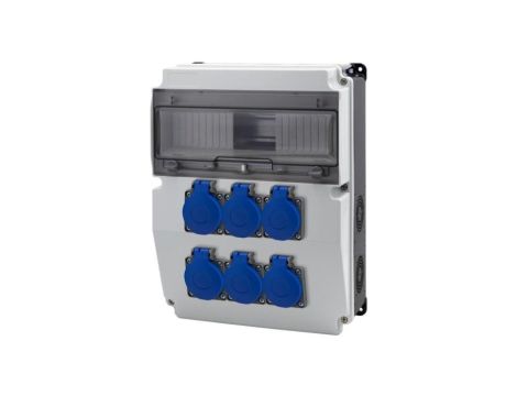 Rozdzielnica CAJA 12M BICOLOR - gniazda 6x230V /12 modułów/