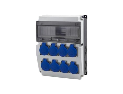 Rozdzielnica CAJA 12M BICOLOR - gniazda 8x230V /12 modułów/
