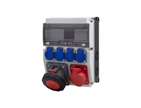 Rozdzielnica CAJA 12M BICOLOR - gniazda 16A 5p, 63A 5p, 4x230V /12 modułów/