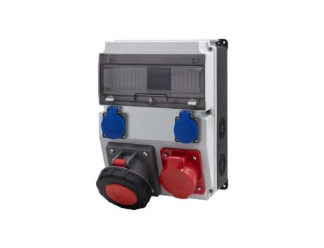 Rozdzielnica CAJA 12M BICOLOR - gniazda 32A 5p, 63A 5p, 2x230V /12 modułów/
