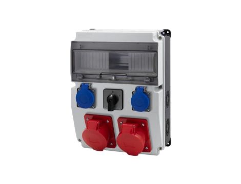 Rozdzielnica CAJA 12M BICOLOR - gniazda 2x16A 5p, 2x230V, 0/1(32A) /12 modułów/