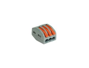 Szybkozłączka 3x z dźwigniami do wszystkich rodzajów przewodów 24A 0,2-4mm2 450VAC SZ-3D W-00367 /kpl 5szt./