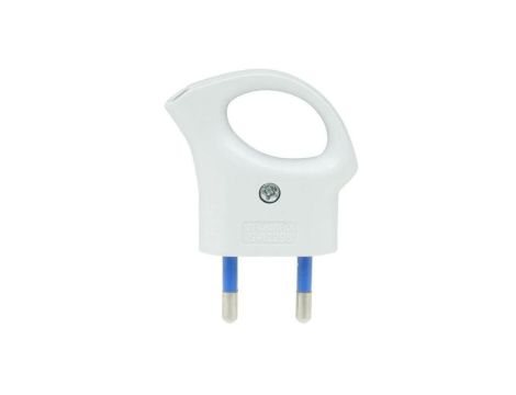 Wtyczka płaska z uchwytem WT-1U BIAŁY W-32003