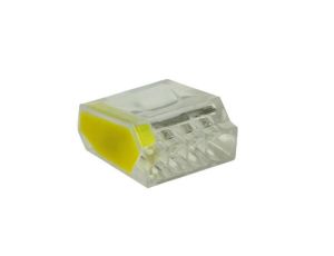 Szybkozłączka 4x do przewodów sztywnych 24A 0,75-2,5mm2 450VAC SZ-4W W-00372 /kpl 5szt./