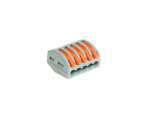 Szybkozłączka 5x z dźwigniami do wszystkich rodzajów przewodów 24A 0,2-4mm2 450VAC SZ-5D W-00369 /kpl 5szt./