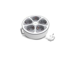 Przedłużacz stały 5x schuko włącznik 2m PS-570SWS/O/2 E W-30012