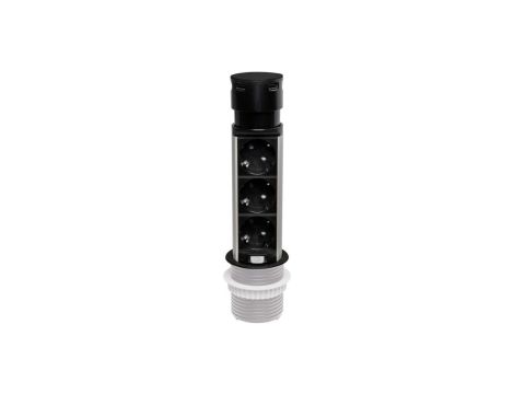 Gniazdo meblowe do zabudowy 3 złącza wtyczkowe 2xUSB A schuko GMZ/S-5 W-72013
