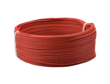 Kabel silikonowy SIF 180C 300/500V 1,5 ciepłoodporny LSOH czerwony linka TKD / 100 m /