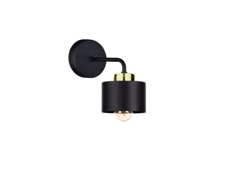 Kinkiet nowoczesny 1x E27 SIMPLY BLACK/GOLD