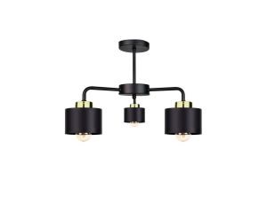 Lampa sufitowa nowoczesna 3x E27 SIMPLY BLACK/GOLD
