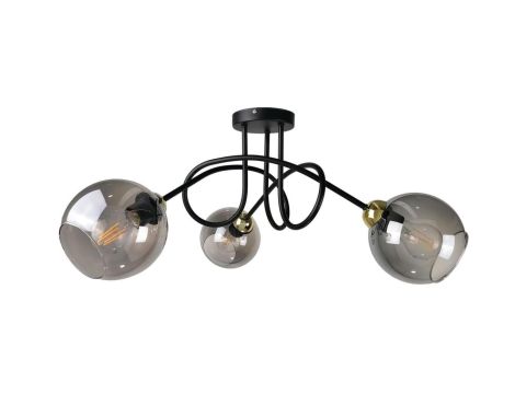 Lampa sufitowa nowoczesna 3xE27 RING BLACK/GOLD