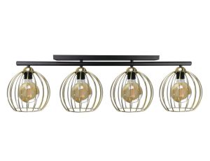 Lampa sufitowa nowoczesna 4xE27 BACCA BLACK/GOLD
