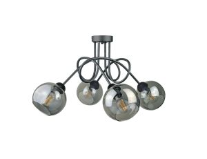 Lampa sufitowa nowoczesna 4xE27 RING BLACK