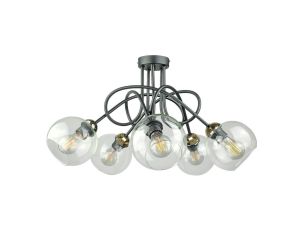 Lampa sufitowa nowoczesna 5xE27 EVIE BLACK/GOLD