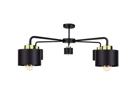 Lampa sufitowa nowoczesna 5x E27 SIMPLY BLACK/GOLD