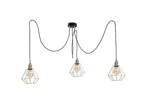 Lampa wisząca loftowa 3 xE27 COMO GOLD
