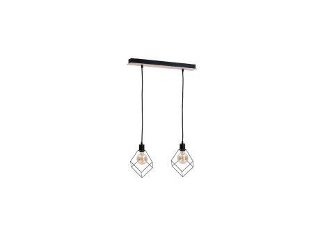 Lampa wisząca loftowa 2xE27 RUBEN WOOD