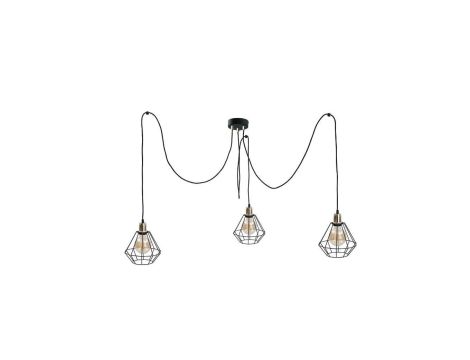Lampa wisząca loftowa 3 xE27 FOSKAL GOLD