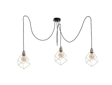 Lampa wisząca loftowa 3 xE27 TAHO GOLD