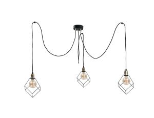 Lampa wisząca loftowa 3 xE27 RUBEN GOLD