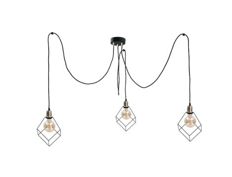 Lampa wisząca loftowa 3 xE27 RUBEN GOLD