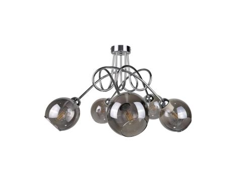 Lampa sufitowa nowoczesna 5xE27 RING SILVER