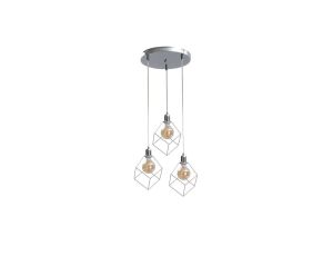 Lampa wisząca loftowa 3x E27 RUBEN SILVER
