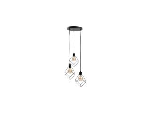 Lampa wisząca loftowa 3x E27 RUBEN BLACK