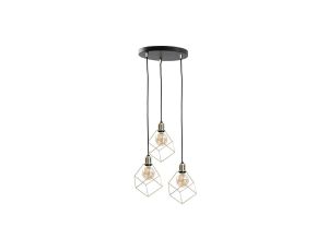 Lampa wisząca loftowa 3x E27 TAHO GOLD