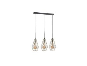 Lampa wisząca loftowa 3xE27 GEO GOLD