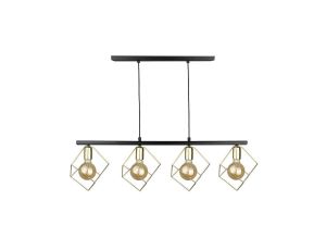 Lampa wisząca nowoczesna 4xE27 ARNICA BLACK/GOLD LONG