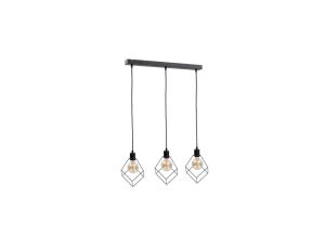 Lampa wisząca loftowa 3xE27 RUBEN BLACK