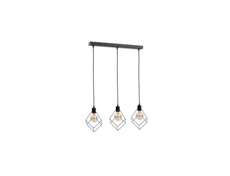 Lampa wisząca loftowa 3xE27 RUBEN BLACK