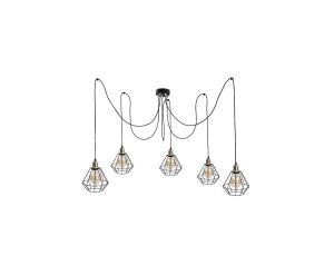 Lampa wisząca loftowa 5xE27 FOSKAL GOLD
