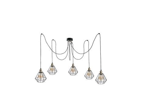 Lampa wisząca loftowa 5xE27 FOSKAL GOLD