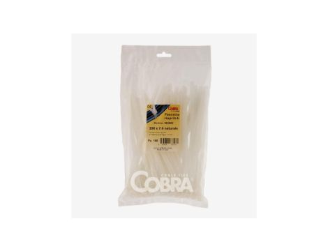 Opaska kablowa otwierana wielokrotnie biała 250x7.6 COBRA /100szt./ 962103