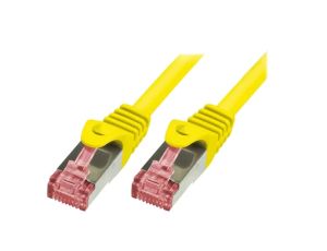 Patch cord S/FTP 6 linka Cu LSZH żółty 10m 27AWG CQ2097S