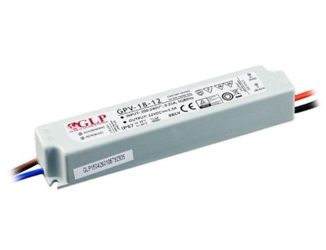 GPV-18-12 Zasilacz LED 18W 12V/1.5A, IP67 hermetyczny