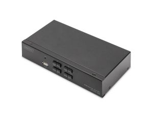 Przełącznik KVM, 4 portowy, 4K 60Hz, 4xDP IN, 1xDP OUT, 2xUSB A, 2x Audio INiOUT DS-12891