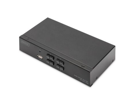 Przełącznik KVM, 4 portowy, 4K 60Hz, 4xDP IN, 1xDP OUT, 2xUSB A, 2x Audio INiOUT DS-12891